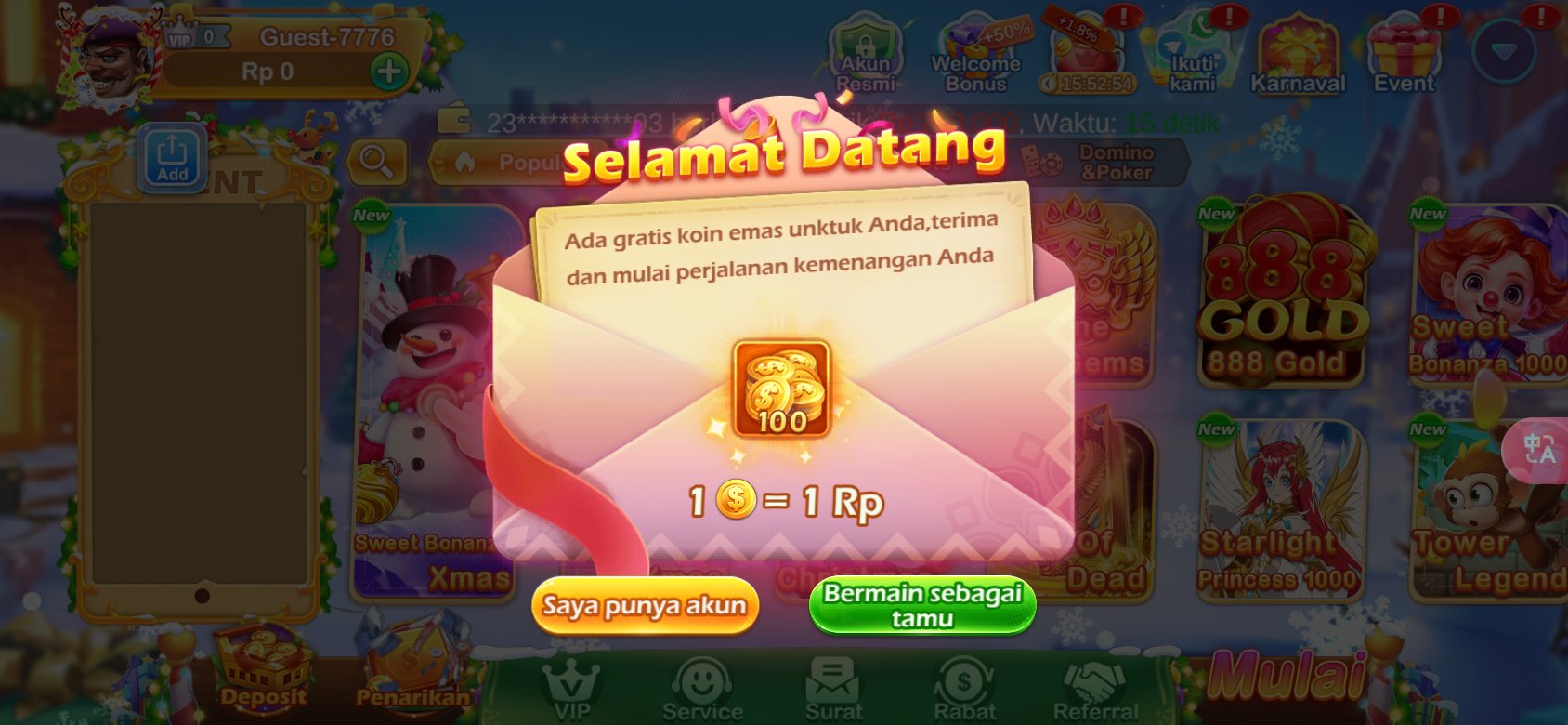 Selamat datang di AT777! 100 koin emas gratis untuk pengguna baru. Login AT777 slot sekarang!